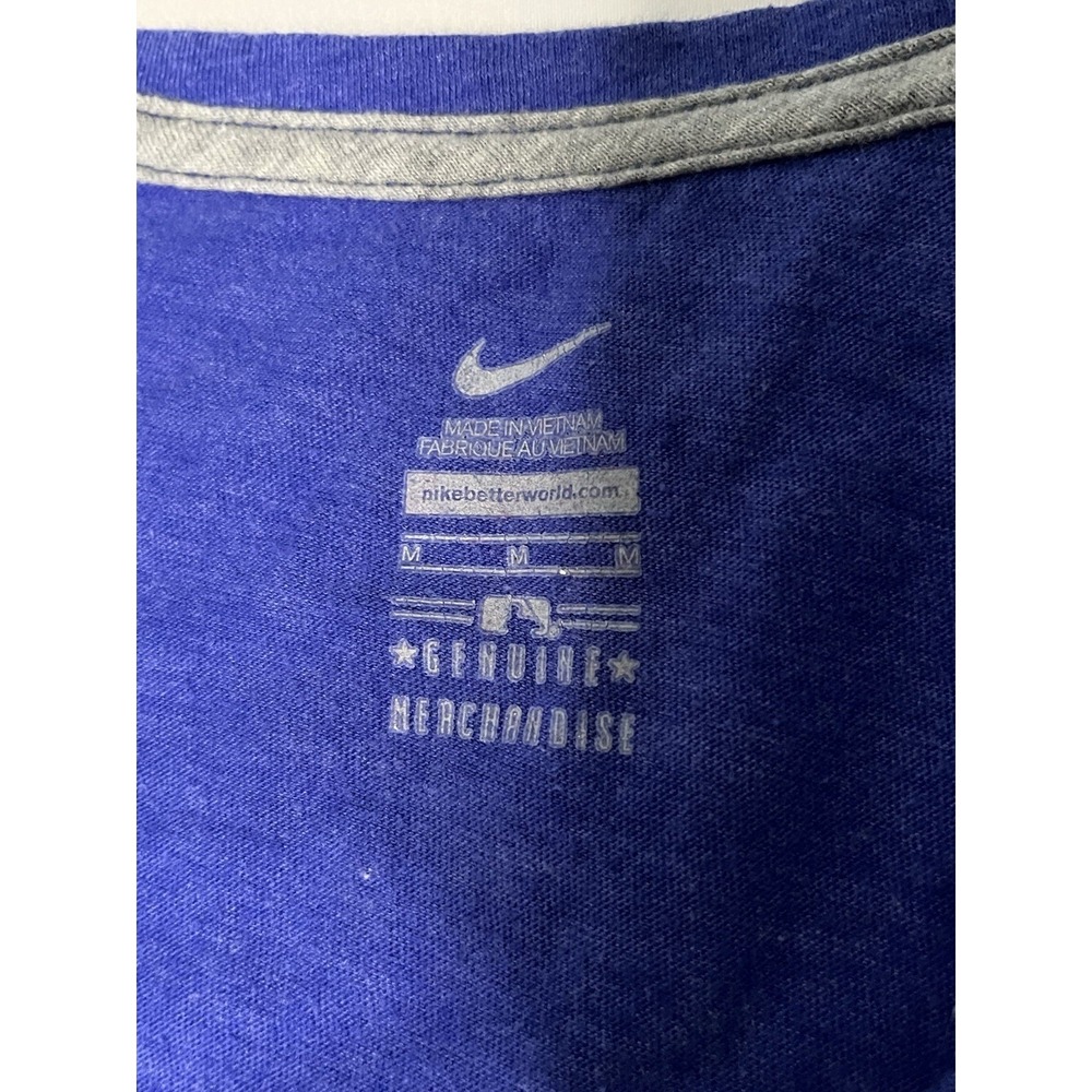 Nike Chicago Cubs V Neck T Shirt Women's Medium Blue Short Sleeve MLB Baseball - Picture 3 of 8